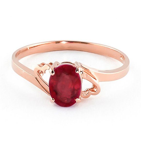 14K. SOLID GOLD RING WITH NATURAL RUBY - Picture 3 of 9